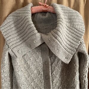 Anthropologie Wool Blend Sparrow Cowl Neck Sweater Dress Women's Medium Grey